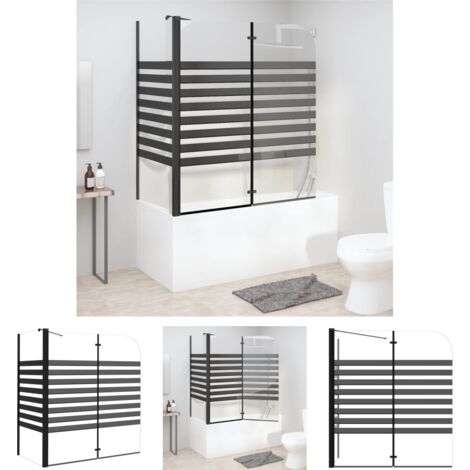 The Living Store Duschabtrennung 120x68x130 cm Hartglas Gestreift -  Duschkabinen & -türen