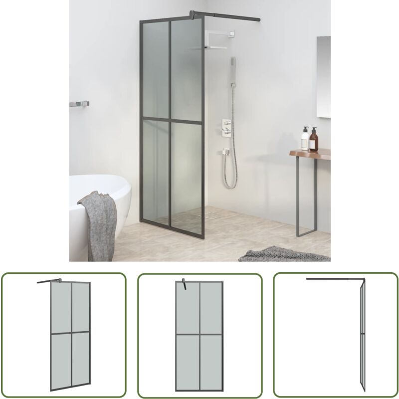 The Living Store - Duschwand Für Walk-in Dusche 80x195 Cm Dunkles Sicherheitsglas - Duschabtrennung - Duschwand - Begehbarer Dusche - Glasdusche -