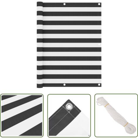 The Living Store Écran de balcon Anthracite et blanc 120x300 cm Tissu Oxford - Écran De Balcon - Intimité Balcon - Parasol Balcon - Protection Solaire - Voile D'ombrage