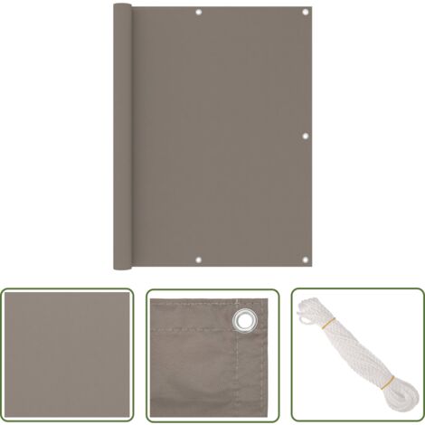 The Living Store Écran de balcon Taupe 120x300 cm Tissu Oxford - Écran De Balcon - Voile D'ombrage - Intimité Balcon - Protection Solaire - Parasol Balcon