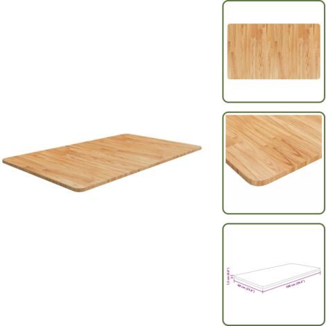 The Living Store Encimera baño madera maciza tratada marrón claro 100x60x1,5 cm - Madera maciza