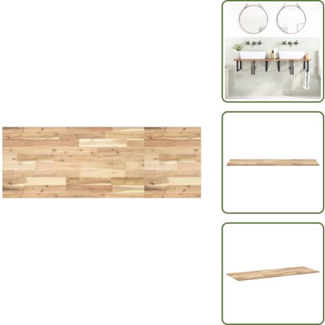 The Living Store Encimera tocador de baño madera acacia sin tratar 140x50x2 cm - Madera de acacia
