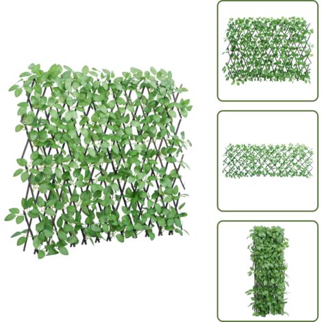 The Living Store Enrejado valla expansible de hiedra artificial verde 180x65 cm - Valla extensible