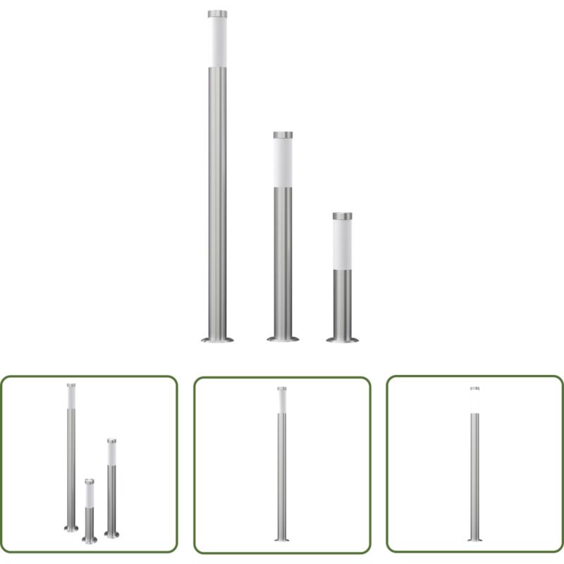 Ensemble de 3 lampes de jardin étanches Acier inoxydable - Lampe De Jardin - Éclairage Extérieur - Luminaire Extérieur - Lumieres Exterieures - Inox