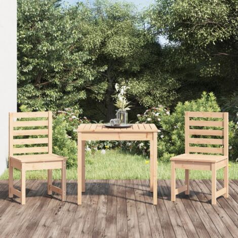The Living Store - Ensemble de bistrot de jardin 3 pcs bois de pin massif