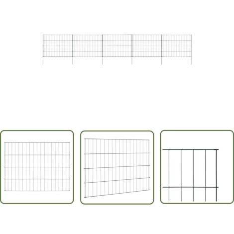 The Living Store Ensemble de clôture de jardin 115x79 cm vert - Clôture De Jardin - Clôture Métallique - Panneau De Clôture - Clôture Enfant - Clôture Piscine