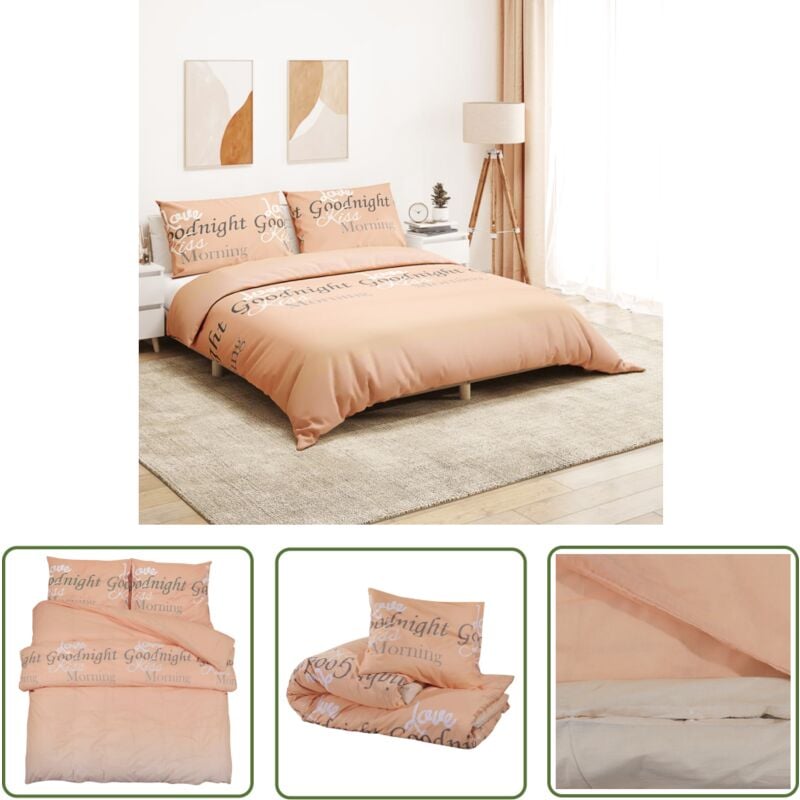 Ensemble de housse de couette rose 140x200 cm Coton - Housses De Couette - Linge De Lit - Literie - Coton - Housse De Couette Rose - The Living Store