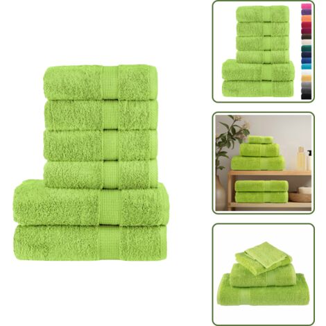 The Living Store Ensemble de serviettes de qualité supérieure SOLUND 6 pcs - Serviettes De Bain - Ensembles De Serviettes - Serviettes En Coton - Serviettes Douces - Serviettes Absorbantes