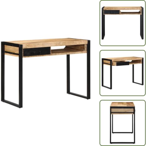 The Living Store Escritorio 100x50x75 cm madera maciza mango - Escritorio de estudio