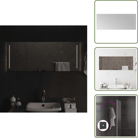 The Living Store Espejo de baño con LED 100x40 cm - Espejo de baño impermeable