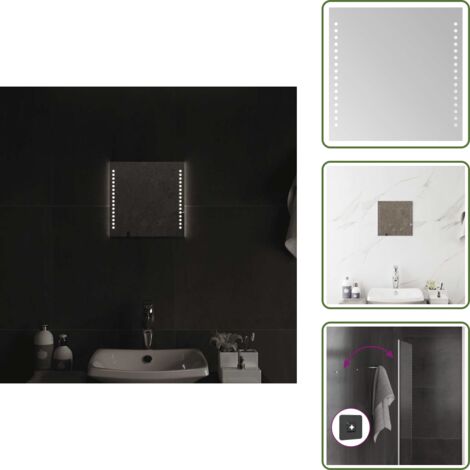 The Living Store Espejo de baño con LED 30x30 cm - Espejo de baño impermeable