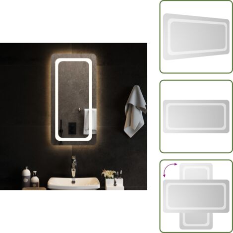 The Living Store Espejo de baño con LED 40x80 cm - Espejo de baño impermeable