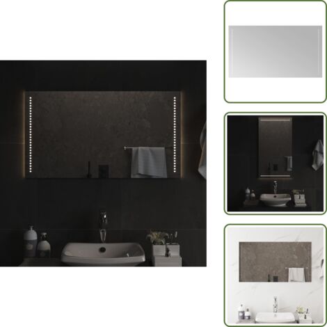 The Living Store Espejo de baño con LED 50x90 cm - Espejo de baño impermeable
