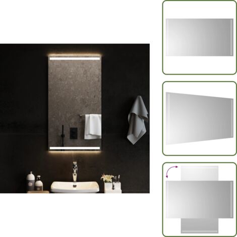 The Living Store Espejo de baño con LED 50x90 cm - Espejo de baño impermeable