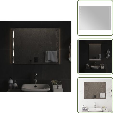 The Living Store Espejo de baño con LED 60x80 cm - Espejo de baño impermeable