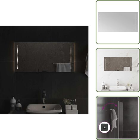 The Living Store Espejo de baño con LED 80x40 cm - Espejo de baño impermeable