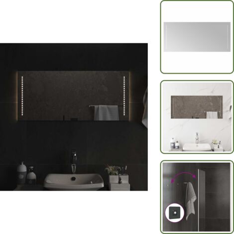 The Living Store Espejo de baño con LED 90x40 cm - Espejo de baño impermeable