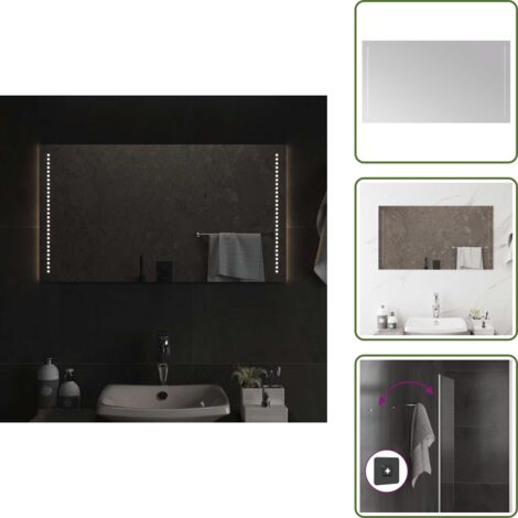 The Living Store Espejo de baño con LED 90x50 cm - Espejo de baño impermeable
