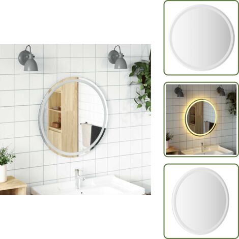 The Living Store Espejo de baño LED redondo 70 cm - Espejo LED