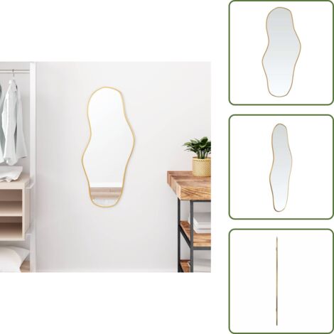 The Living Store Espejo de pared dorado 80x35 cm - Espejo de baño
