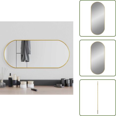 The Living Store Espejo de pared ovalado dorado 70x30 cm - Espejo ovalado