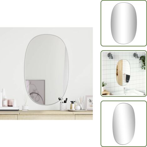 The Living Store Espejo de pared plateado 70x45 cm - Espejo de baño