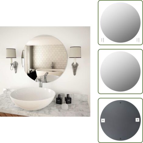 The Living Store Espejo de pared redondo vidrio 60 cm - Espejo redondo
