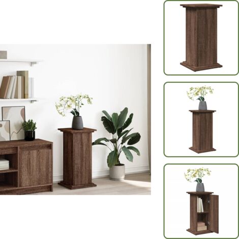 The Living Store Espositore con Portaoggetti Rovere Marrone 31x30x60 Truciolato - Mobile con scomparti