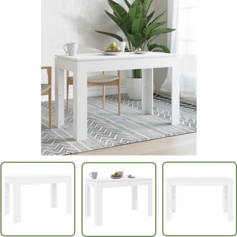 The Living Store Esstisch Weiß 120x60x76 cm Holzwerkstoff - Esstisch - Weißer Esstisch - Holzwerkstoff Tisch - Küchentisch - Wohnzimmertisch