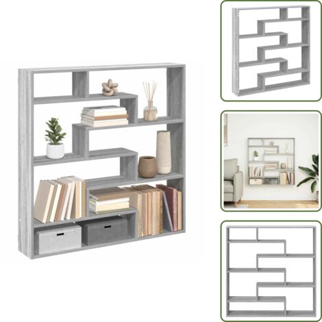 The Living Store Estante cubo de pared 7 compartimentos madera gris Sonoma - Estante de madera