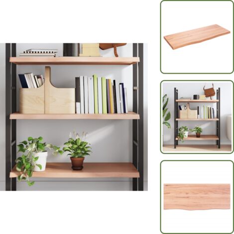 The Living Store Estante pared madera roble tratada marrón claro 100x40x(2-4) cm - Estante de madera