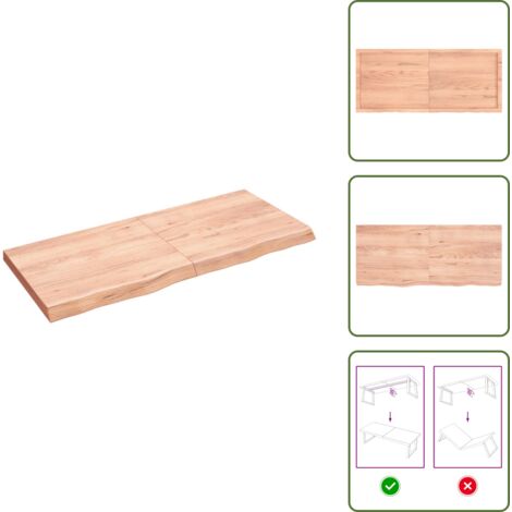 The Living Store Estante pared madera roble tratada marrón claro 140x60x(2-6) cm - Estante de madera