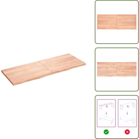 The Living Store Estante pared madera roble tratada marrón claro 160x60x(2-4) cm - Estante de madera