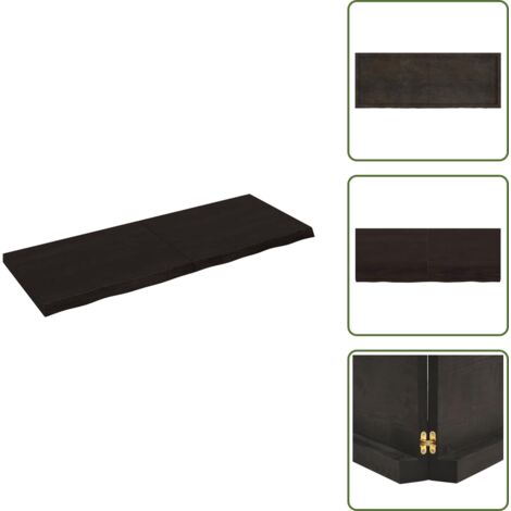 The Living Store Estante pared madera roble tratada marrón oscuro 160x60x(2-6)cm - Estante de madera