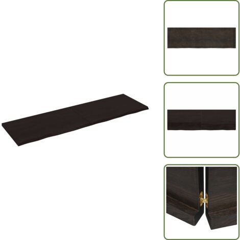 The Living Store Estante pared madera roble tratada marrón oscuro 200x60x(2-4)cm - Estante de madera