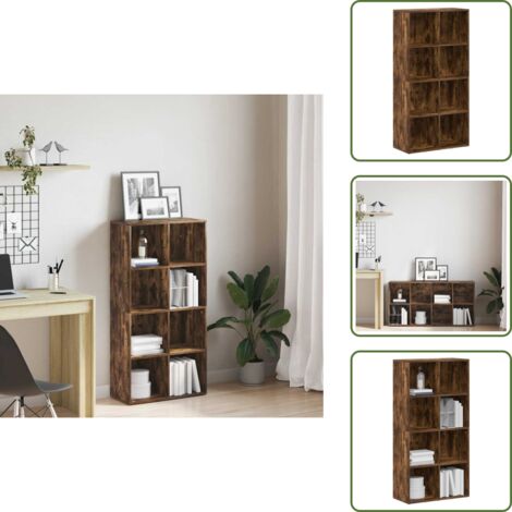 The Living Store Estantería/Aparador contrachapada roble ahumado 66x30x130 cm - Aparador