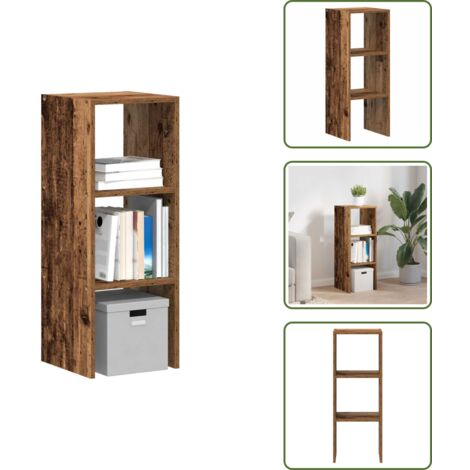 The Living Store Estantería apilable de madera vieja 30x30x80cm madera procesada - Estantería apilable