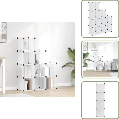 The Living Store Estantería de cubos con 9 compartimentos PP transparente - Almacenamiento de objetos