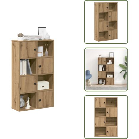 The Living Store Estantería de madera de ingeniería roble artisan 60x24x101,5 cm - Estantería de libros