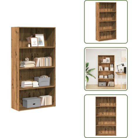 The Living Store Estantería de madera de ingeniería roble artisian 80x30x152 cm - Almacenamiento