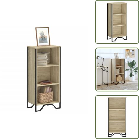 The Living Store Estantería de madera de ingeniería roble Sonoma 50x31x106 cm - Estantería de ingeniería