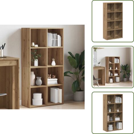 The Living Store Estantería de madera ingeniería roble artisan 66x30x130 cm - Estantería de madera