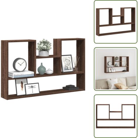 The Living Store Estantería de pared madera ingeniería marrón roble 99x15x60 cm - Madera de ingeniería