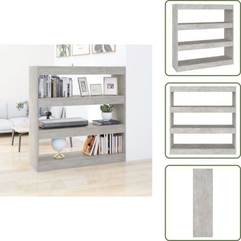 The Living Store Estantería/divisor de espacios gris hormigón 100x30x103 cm - Separador de ambientes