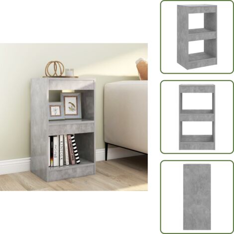 The Living Store Estantería/divisor de espacios gris hormigón 40x30x72 cm - Separador de ambientes