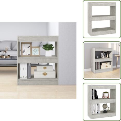 The Living Store Estantería/divisor de espacios gris hormigón 60x30x72 cm - Estantería de madera
