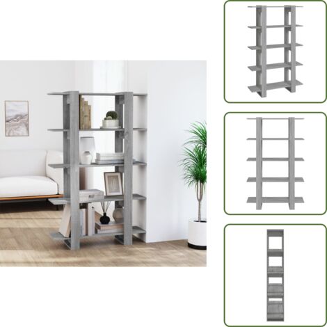 The Living Store Estantería/divisor de espacios gris Sonoma 100x30x160 cm - Separador de ambientes