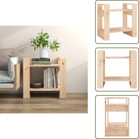 The Living Store Estantería/divisor de espacios madera maciza pino 60x35x57 cm - Estantería de libros