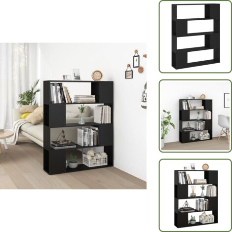 The Living Store Estantería/divisor de espacios negro 100x24x124 cm - Separador de ambientes