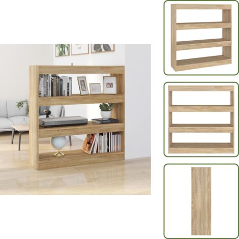 The Living Store Estantería/divisor espacios color roble Sonoma 100x30x103 cm - Estantería decorativa